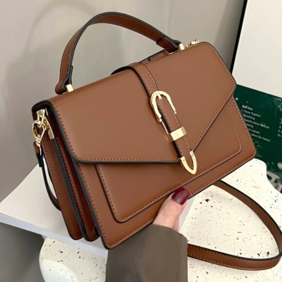 Handbags - Elegant Brown Crossbody Bag